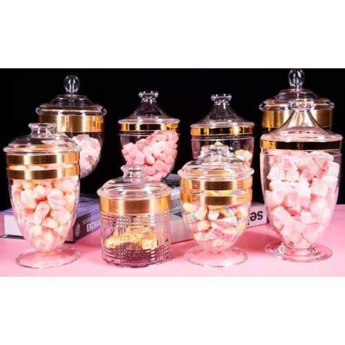 European-style Acrylic Tall Candy Cans Food Sealed Cans Kitchen Spices Whole Grains Dried Fruit Snack Storage Box Home Ornaments