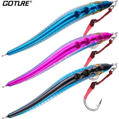 Goture 3pcs/lot Sea Fishing Lure 100g 150g S Shape Lead Fish Fast Pitch Jigging Fishing Lure Big Game Fishing Metal Jig