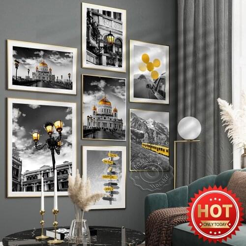 Cathedral Of Christ The Saviour Art Poster, Photography Works Street Lamp Guidepost Mural, Vintage Art Home Decor Wall Picture