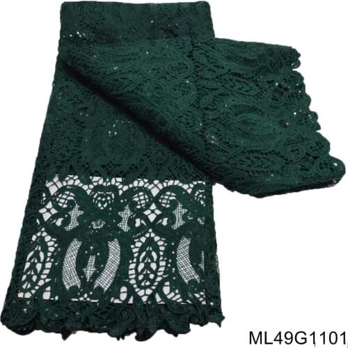 BEAUTIFICAL African 2021 High Quality Sequines Milk Silk Lace French Water Soluble Fabric For Wedding Party Sew ML49G11