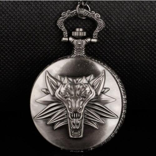 Quartz Pocket Watch Awesome Wolf Fire and Blood Man Women Necklace Pendant Fob Watch TD2082 Gifts
