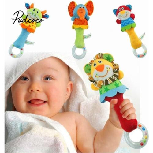 Cartoon Baby Toys 0-12 months Bed Stroller baby mobile Hanging Rattles Newborn Plush infant toys for Baby Boys Girls Elephant