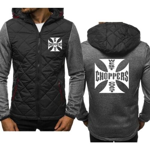 Spring Autumn Mens Rock Music West Coast Choppers Hoodie High Quality Zipper Long Sleeve Cotton Harajuku Casual Jacket 3 Colors