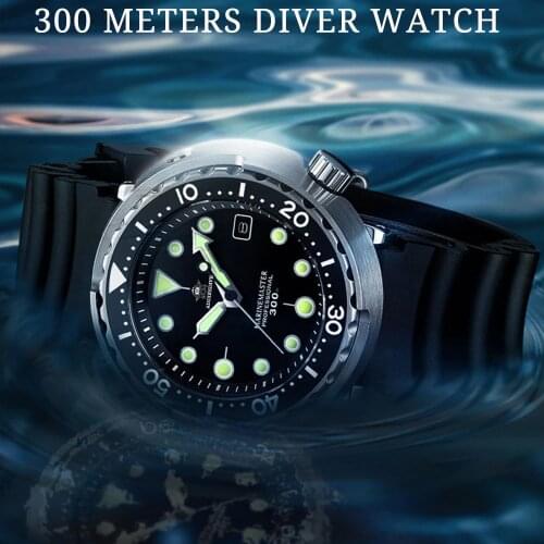 ADDIES Tuna 300m Diving Watch Steel Stainless Ceramic bezel Sapphire Mens Wristwatch Japan NH35 Automatic Mechanical Watches