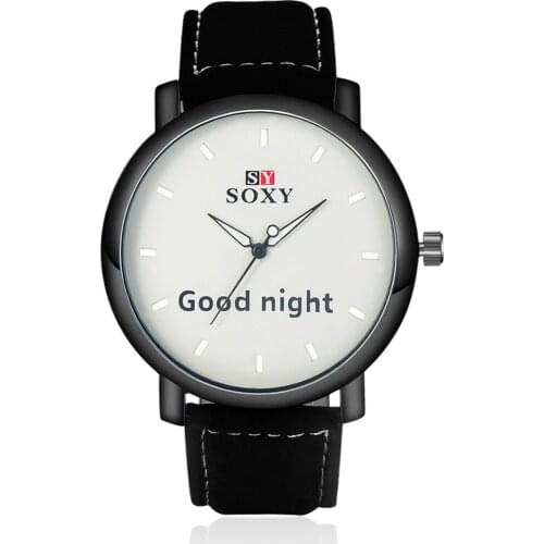 New Fashion Wrist Watch Luxury Brand SOXY Male Quartz Watch Sale Items Big Face Boys Leather Designer Watches Men Montre Homme