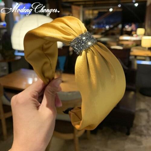 Boutique Hairband Diamond Knotted Headband For Women Girls Hair Head Hoop Bands Accessories 2019 New Korean Scrunchy Headdress