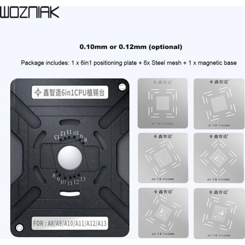 Newest Rotation Fixation CPU Planting Tin Platform 6in1 For IPHONE A8 A9 A10 A11 A12 A13 A14 planting tin BGA Template Fixture