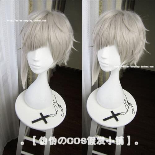 Bungo Stray Dogs Nakajima Atsushi Short Silver Gray Heat Resistant Cosplay Costume Wig + Track + Cap