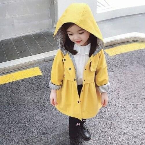 Spring Clothing Girls Jackets Trench Coat Kids Outerwear Hoodid Child Coats Children Windbreaker For Girls Waterproof Raincoat
