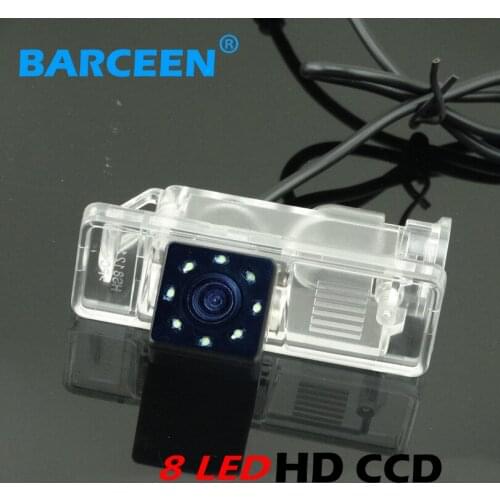 Plastic White transparent appearance car rear reversing camera bring wide lens angle and 8 led for Benz Viano Vito