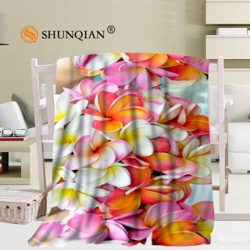 Plumeria Flower Blanket Soft DIY Sofa Bed Throw Blanket Kid Adult Warm Custom Blanket 56x80Inch50X60Inch40X50Inch