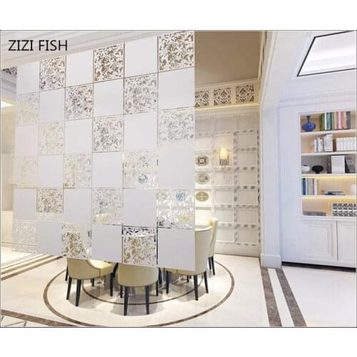 8pcs Room divider Biombo Room partition wall screen room dividers Partitions PVC Wall stickers cutout Home screen folding Screen