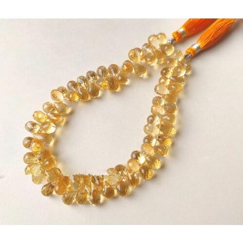 Loose beads citrine horse eye/drop faceted yellow for DIY jewelry making FPPJ wholesale beads nature gemstone