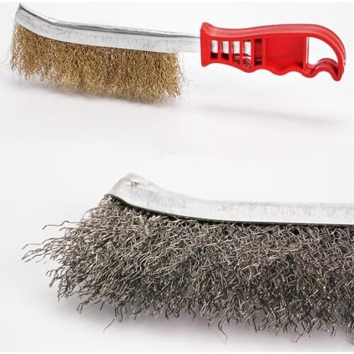Copper Stainless Steel Wire Brush with Handle Metalworking Rust Removal Cleaner Polishing Hand Tools
