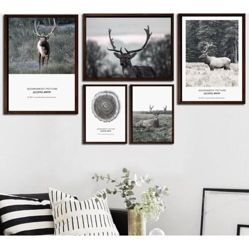 SVITY Nordic Style Forest Canvas Painting Poster Deer Wall Pictures For Living Room Posters And Prints Wall Decor FA723