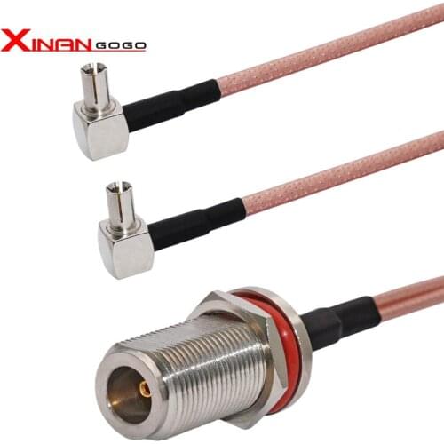 XinAnGoGo Extension Cord N female to TS9 Right Angle 1 to 2 Pigtail Cable Y Type RG316 20cm