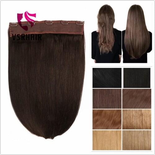 VSR Halo Hair 80g 100g 14" 16" 18" 20" Light Weight Thickness Human Hair Machine Remy Halo Extension Easy Do Clip-in One Piece