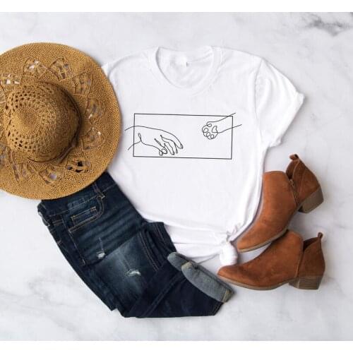 Creation of Adam, Funny Cat Shirt, Minimalist Shirt pure cotton casual young hipster religion Christianity quote tee art tops