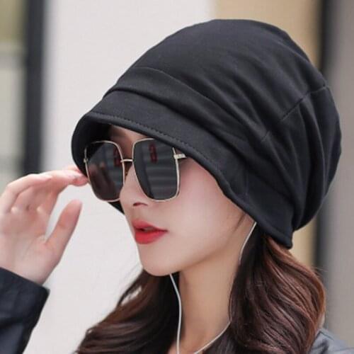 Womens Solid Visor Beanies Female Autumn Winter Cotton Vintage Warm Fashion Hat Caps Free Shipping For Brazil