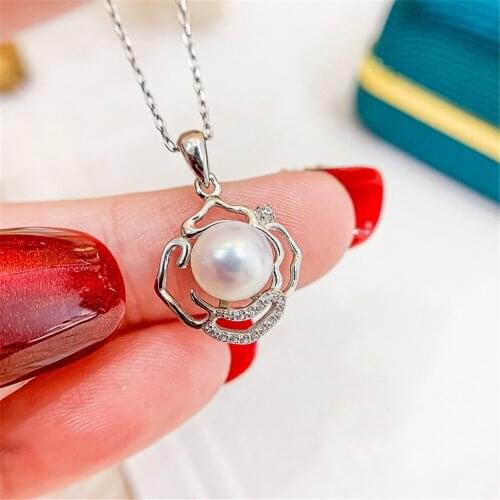 Factory Wholesale Real Solid S925 Sterling Silver Accessories DIY Jewelry Making Pearl Pendant For Women Charm Gift