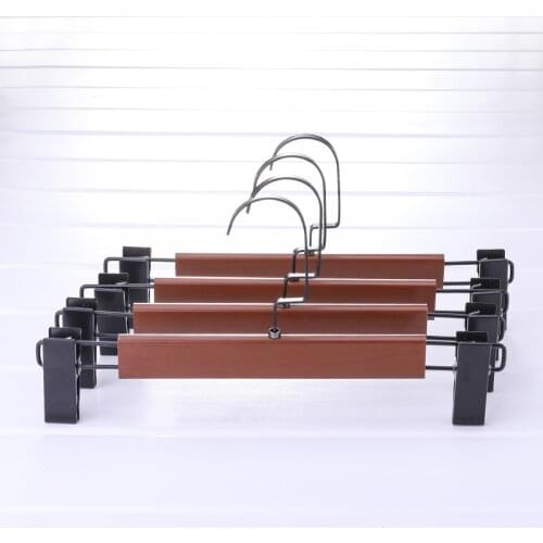 10pcs/lot 24-32cm Solid Wood Pants Rack Adult Clothes store Clip Wooden Pants Hanger Baby Non-slip Pants Rack(20pcs Can LOGO)