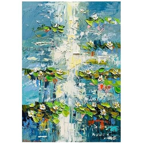 100%New Arrival Home Wall Flower Canvas Art Handmade Abstract Flower Oil Painting Canvas Wall Art Modern Home Decoration Piece A