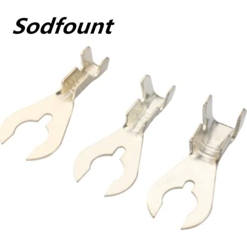 100pcs DJ441-5A/B/C 5.2 Crab foot terminal fork-shaped grounding lug U-shaped lug crimping copper lug Crimp range 0.3-3mm²