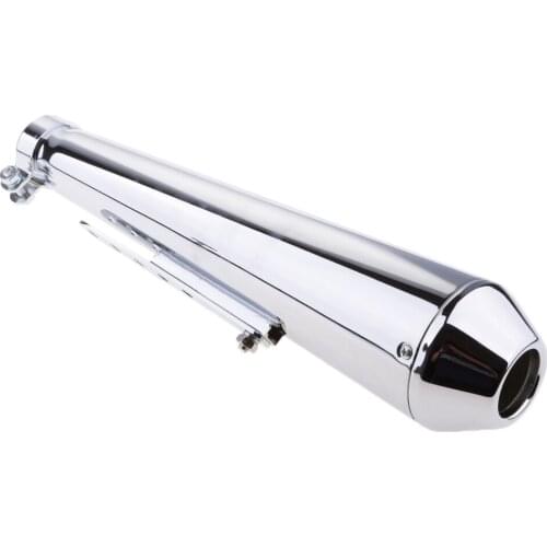 2 inch 50mm Chrome Slip-On Mufflers Exhaust Pipe Tube Assembly Parts Fit for Most Motorcycle