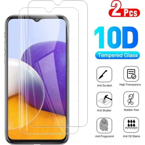 2Pcs Full Cover Protective Glass For Samsung Galaxy A22 5G Tempered Glass For Sumsung Sansung A 22 6.4" Screen Protector Film