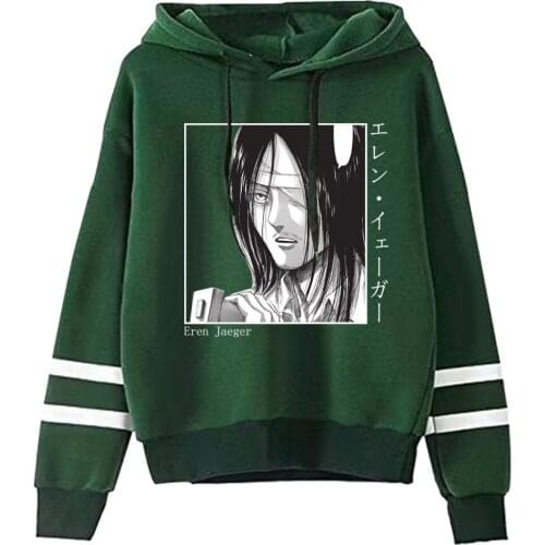 2021 Anime Attack on Titan Cosplay Jackets Clothes Casual Pullover Sweats Anime Eren Yeager Hoodie Fashion Sweatshirts