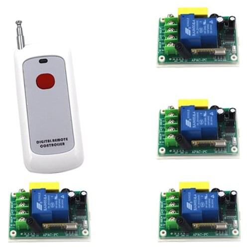 4 Receivers Power AC220 Volt 30A 1 Channel Wireless Remote Control Switch System Home Smart Control SKU: 5318