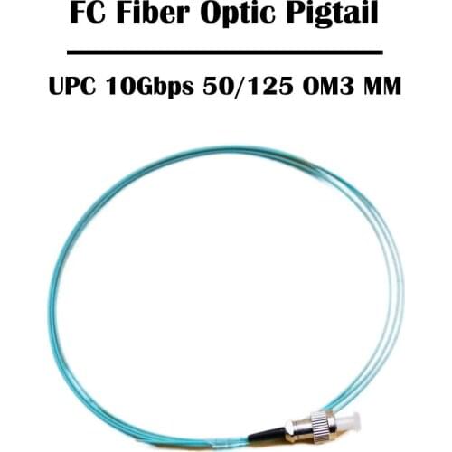 50Pcs/lot 0.5/1/1.5/2 Meters FC/UPC 50/125 OM3 MM Multimode 0.9mm Fiber Optic Pigtail For FTTH Project Optic Cable