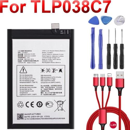 4000mAh TLP038C7 Battery For Alcatel TLP038C7 Mobile Phone +USB cable+toolkit