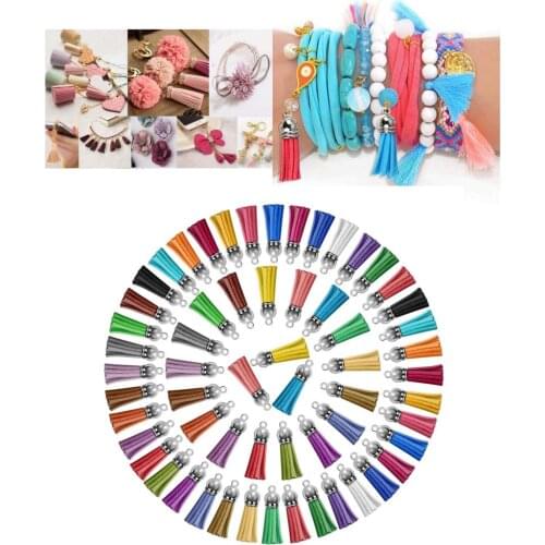 120 Pieces Keychain Tassels Leather Tassel Pendants Bulk for DIY Keychain, Sewing Clothing Accessories Craft, 3.8cm/1.5 Inch