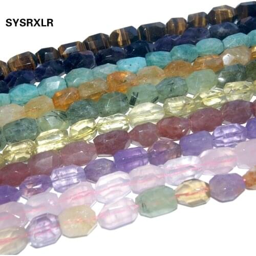 Natural Stone Bead Irregular Shape Pink Quartz Amethysts Agates Lapis lazuli Tiger Eye Amazon For Jewelry Making DIY Necklace