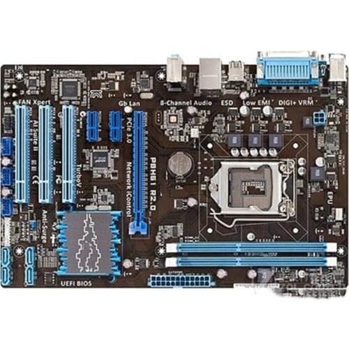 For Asus P8H61 R2.0 Desktop Motherboard H61 Socket LGA 1155 i3 i5 i7 DDR3 16G ATX
