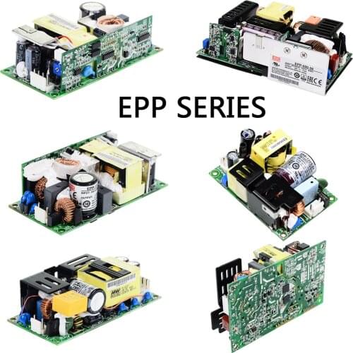EPP-100/120S/150/200/300/400/500 Green Open Frame Power Supply acdc -12/15/18/24/27/36/48/54V Meanwell 5x3 compact for industria