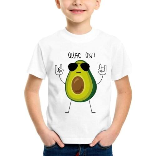 Tshirt Fashion Top graphic t shirts Tee for girls boys Avocado Vegan Short Sleeve Cute T-shirt kids Small Fresh Casual T Shirt