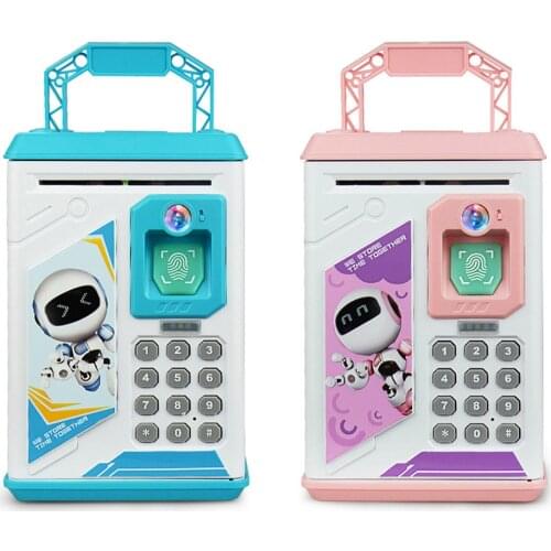 Fingerprint Piggy Bank Password Money Storage Box Cash Saving Box Banknote Storages Home Decor for Kids Toy Gifts Dropship