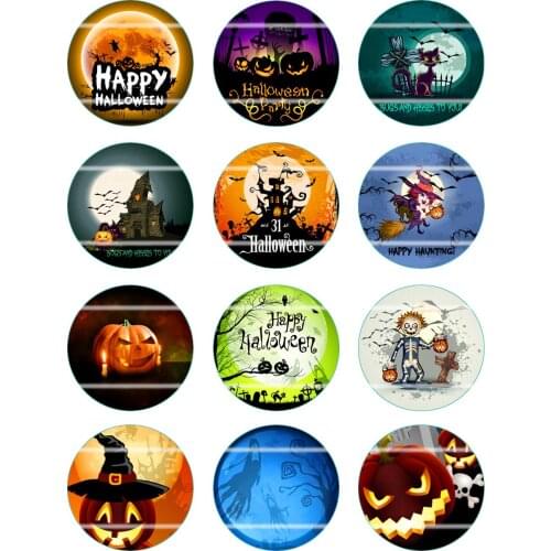 Handmade Colorful picture Round Glass Cabochons Refrigerator magnet for Necklace Decoration and Phone Chain Accessaries179