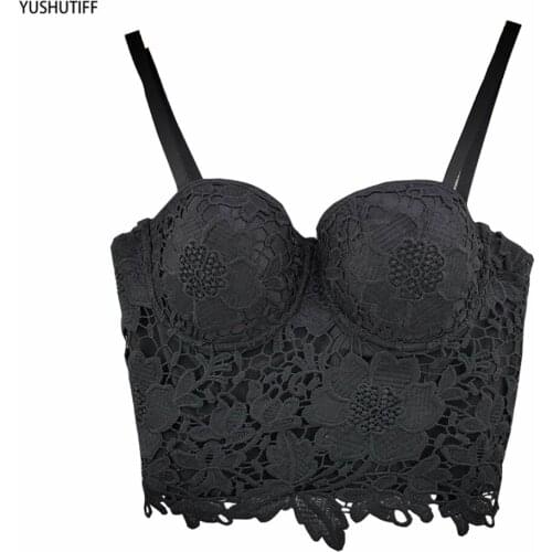 Fashion Women Tops Lace Sexy NightClub Party Push Up Cami Top Summer Bralette Bra To Wear Out Female Corset Tops Mujer Clothes
