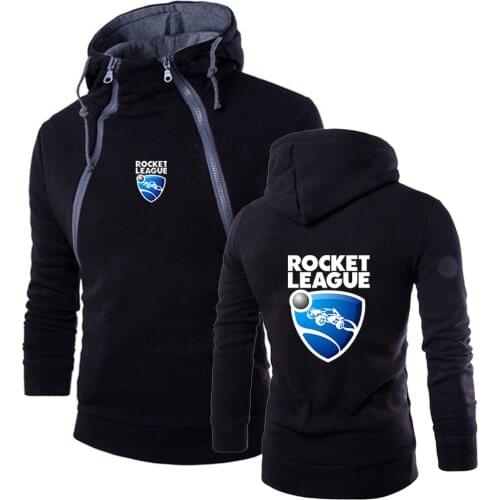 2021 Rocket League Print Mens Zipper Solid Sweatshirt Male Spring Autumn Hoodies Slim Fit Long Sleeve White Hoodies Outwear