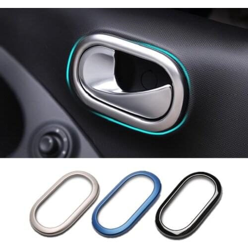 Stainless Steel Car Interior Door Handle Cover Sticker and Handles Mouldings Trim for Benz Smart New Fortwo Forfour Accessories