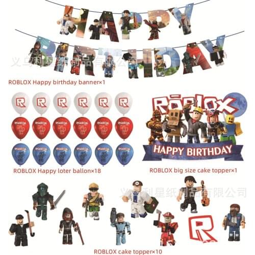 2021 New Roblox Latex Balloons Cartoon Anime Theme Balloon Happy Birthday Banner Party Decoration Kids Children Toy Gift