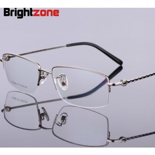 Wide Face Fat People Eye Glasses Pure Titanium Exceed Light Frame Myopia Optics Rx-able Spectacle Optics Prescription Glasses