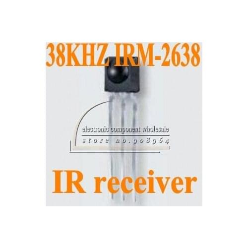 Wholesale 100pcs/lot 38KHZ IRM-2638 IRM-2638T IR receiver head Infrared receiver