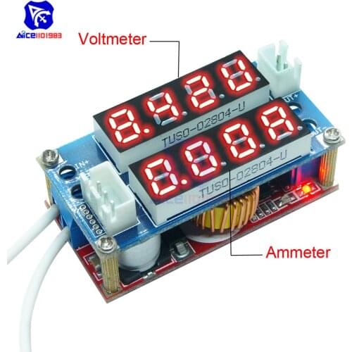 5A Adjustable CC CV Step Down Receiver Non-isolated Charge Module LED Tube Digit Display Voltmeter Ammeter Driver for Arduino