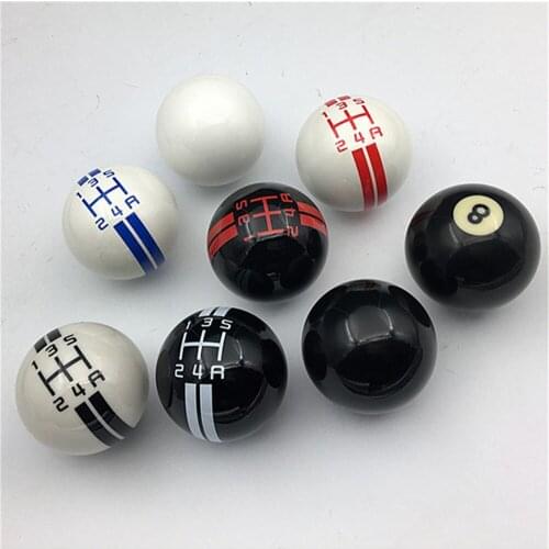 Car 8 billiards Ball Resin Round Shape Manual 5 6 Speed Gear Shift Knob Shifter Lever
