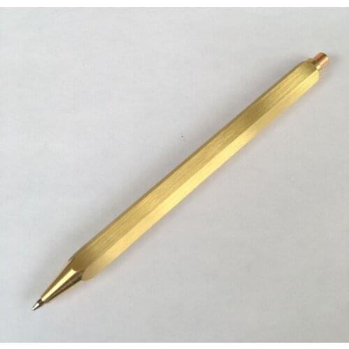 Handmade Pressing Brass Pen Solid Drawing Six Rowed Metal Ballpoint Pen Tactical Pen Self Defense EDC