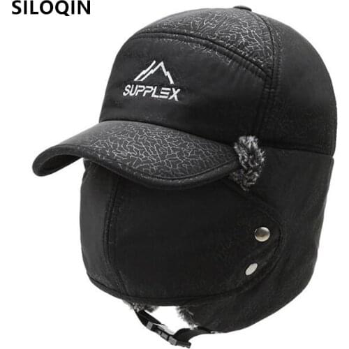 SILOQIN New Winter Warm Earmuffs Caps Thermal Bomber Hats For Men Women Ear Protection Face Windproof Ski Cap Fluffy Couple Hat